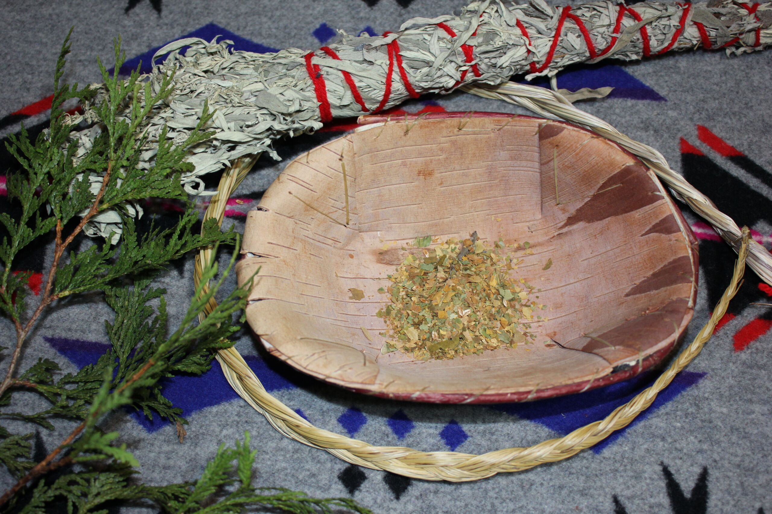 4 sacred medicines in a bowl